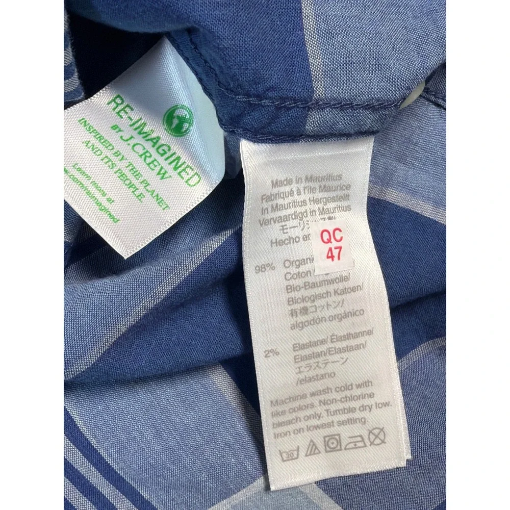 J.Crew Slim Secret Wash Shirt Mens Medium Blue Plaid Organic Cotton AP904 NEW
